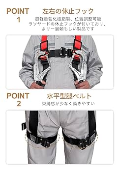 全身反射付き フルハーネス セット 安全帯　伸縮式　ランヤード付き 2丁掛け dショッピング |安全帯 フルハーネス ダブルランヤード付き